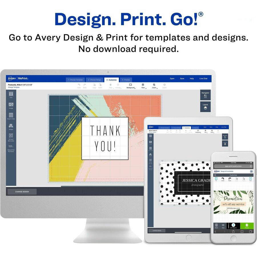 Avery® Micro-Perforated Business Cards for Laser Printers, 2" x 3-1/2"