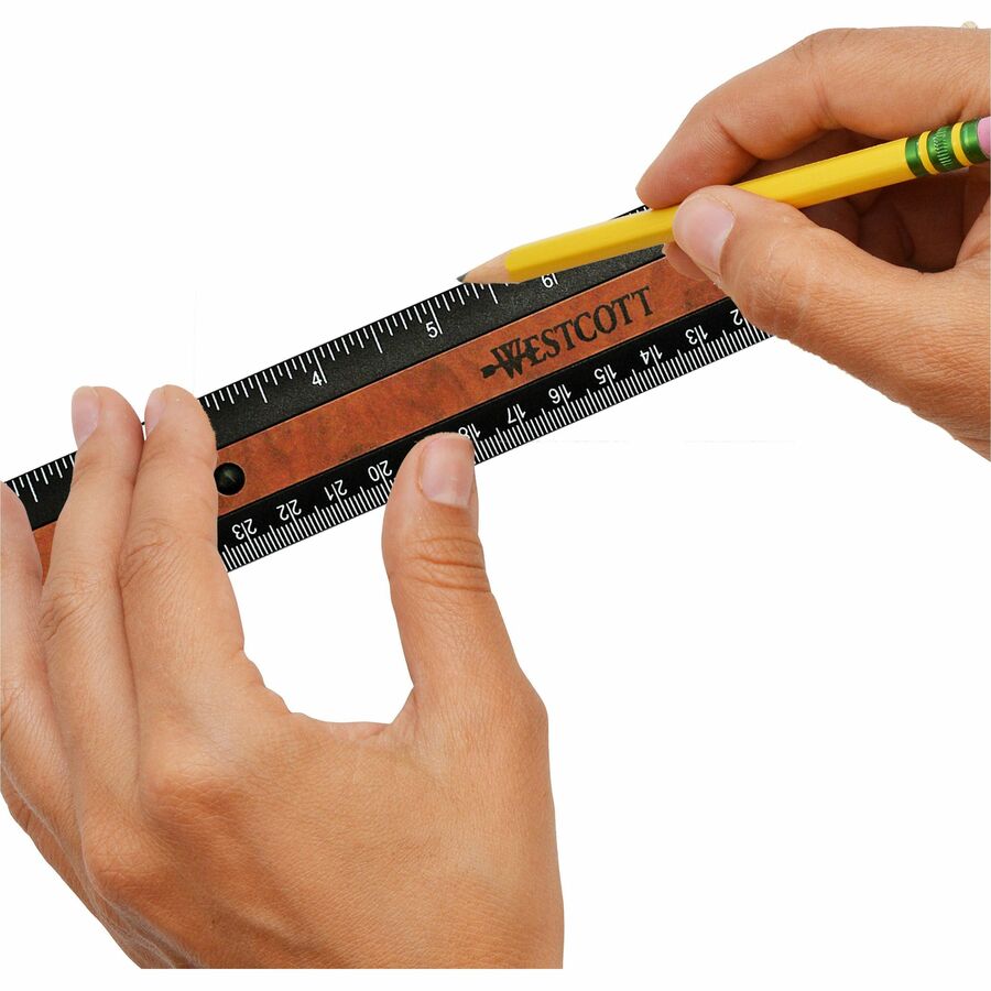 Westcott 12" KleenEarth Faux Burled Wood Ruler