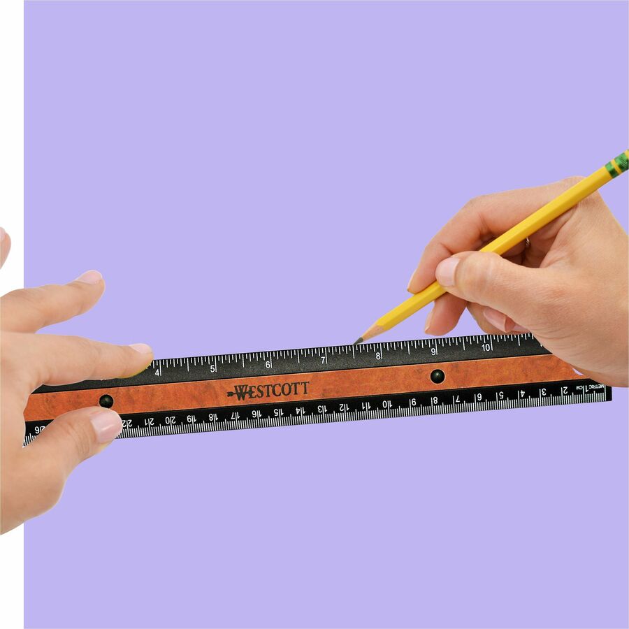 Westcott 12" KleenEarth Faux Burled Wood Ruler