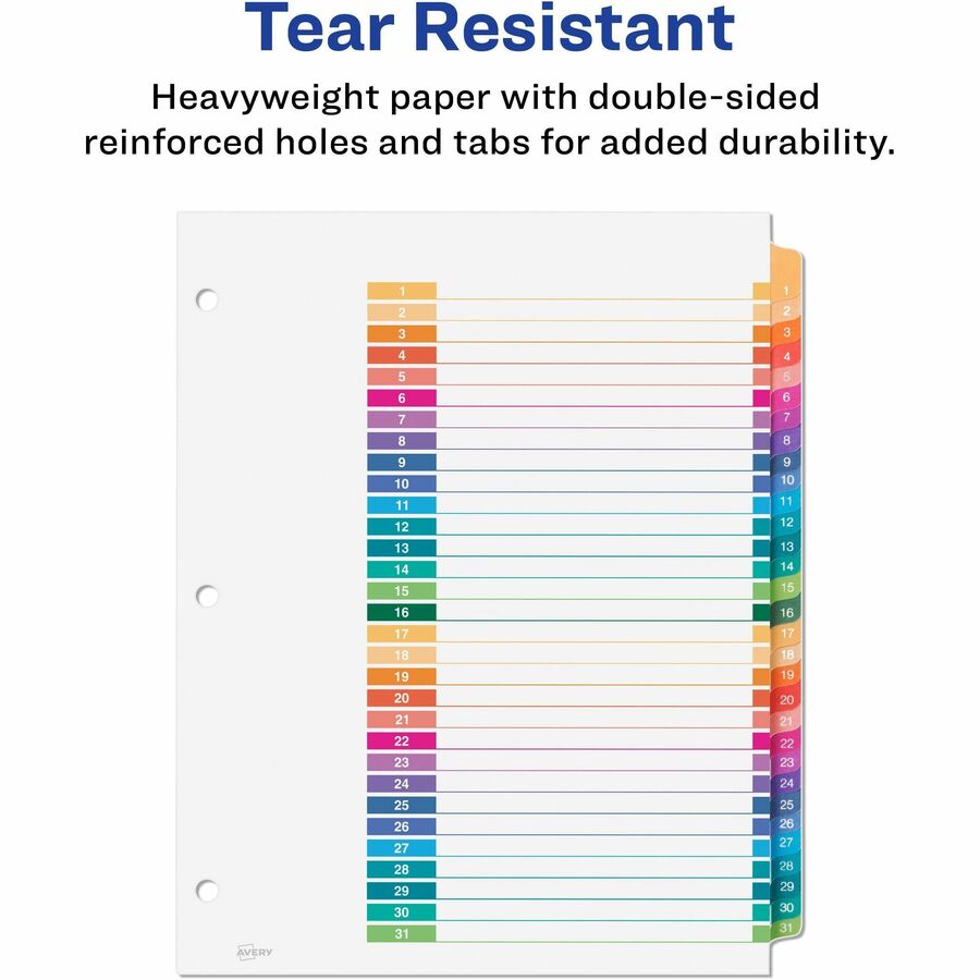 Avery® Ready Index® Table of Content Dividers for Laser and Inkjet Printers, 1-31
