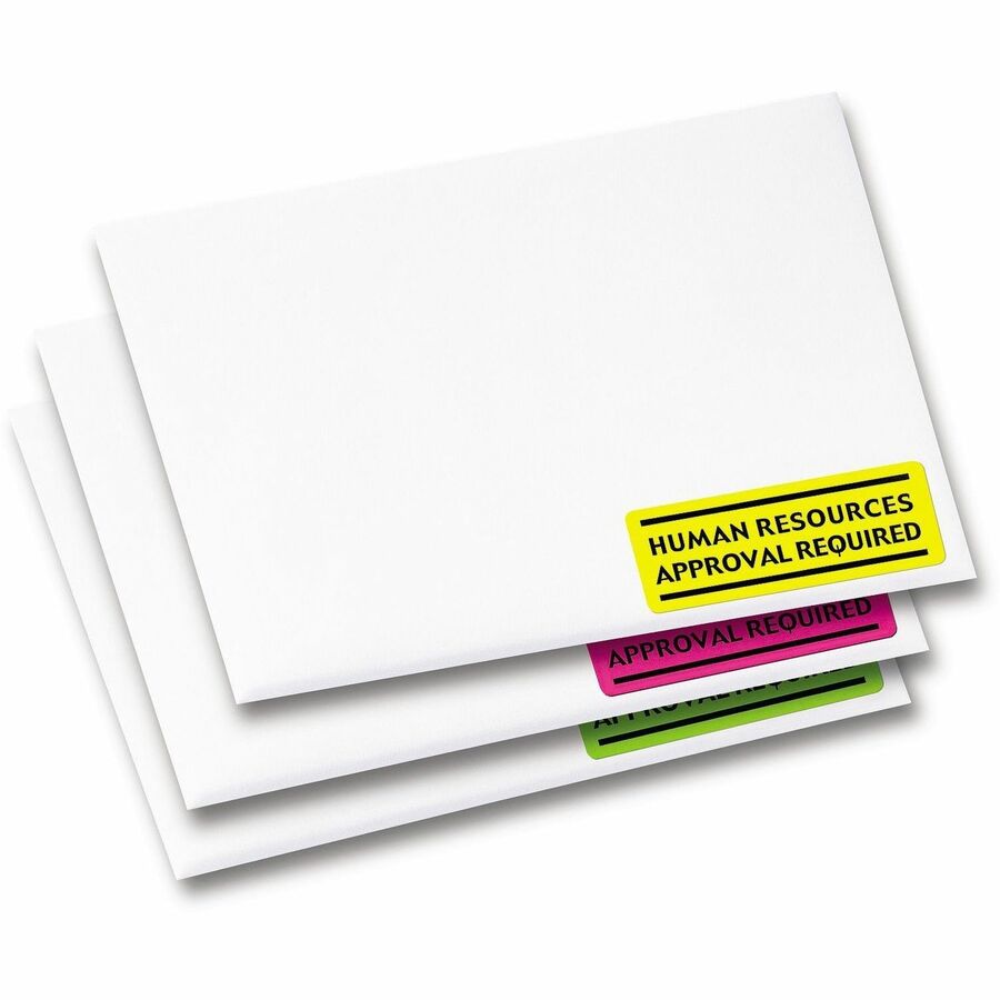 Avery® High Visibility Neon ID Labelsfor Laser and Inkjet Printers, 1" x 2-5/8" , Assorted Colours