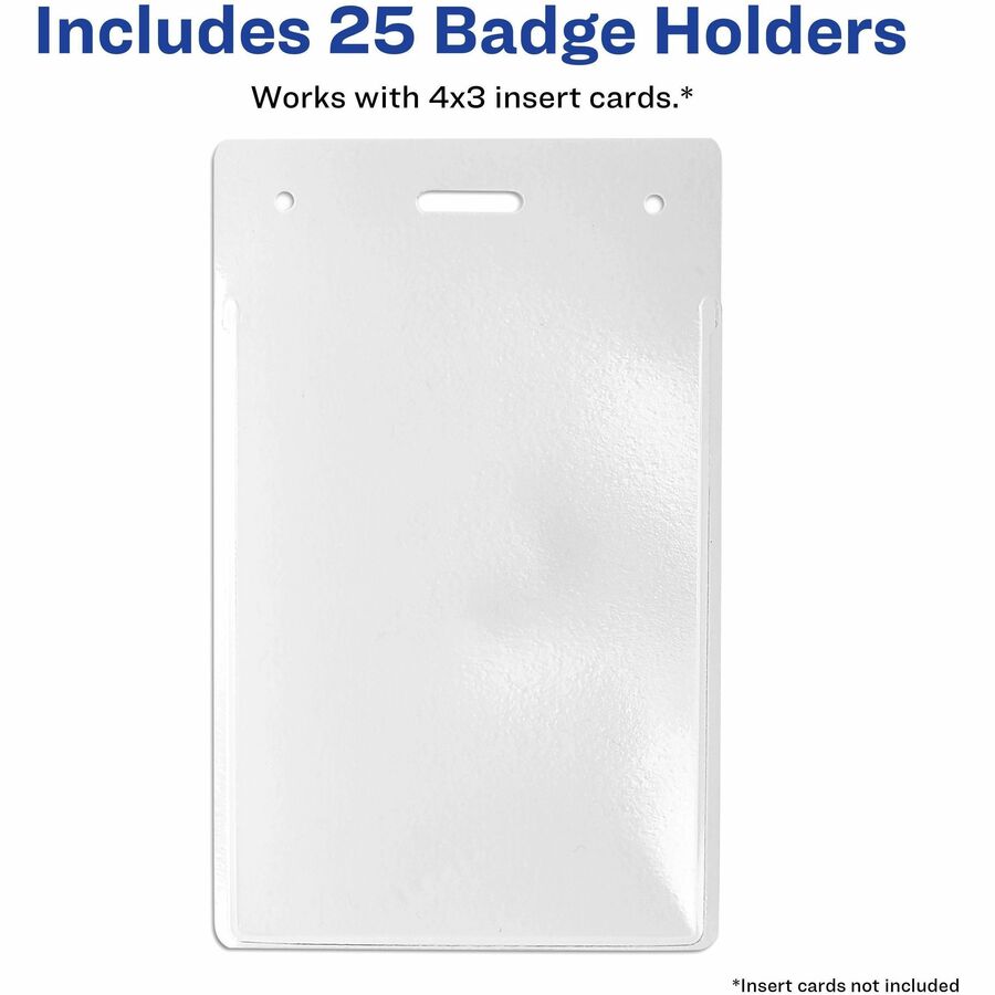 Avery® Vertical Name Badge Holders, 4" x 3"