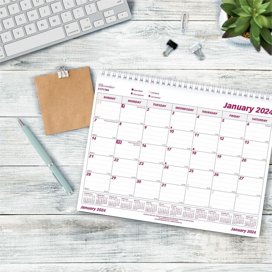 Brownline Monthly Wall Calendar