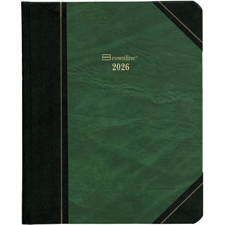 Brownline 2026 Traditional 12-Month Daily Planner - January to December - 6-1/2" x 8-1/8" - Marble Green - English