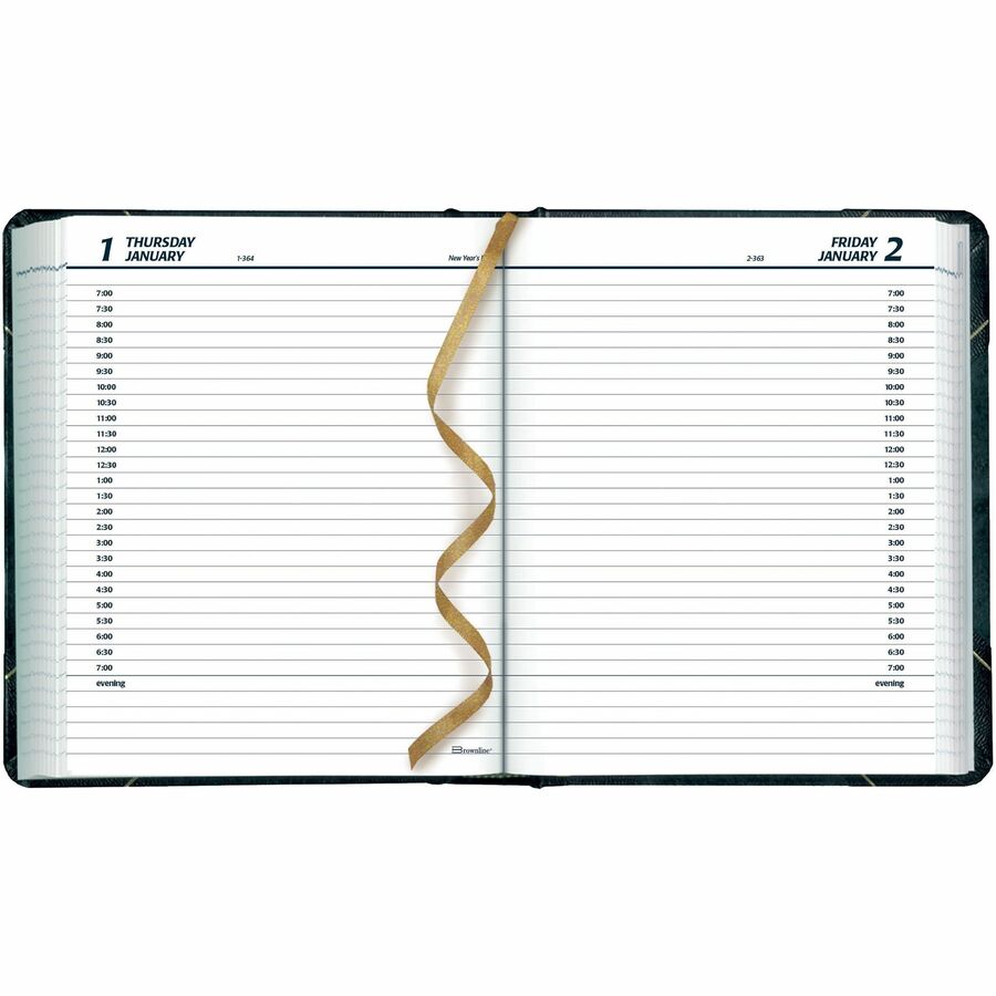 Brownline 2026 Traditional 12-Month Daily Planner - January to December - 6-1/2" x 8-1/8" - Marble Green - English