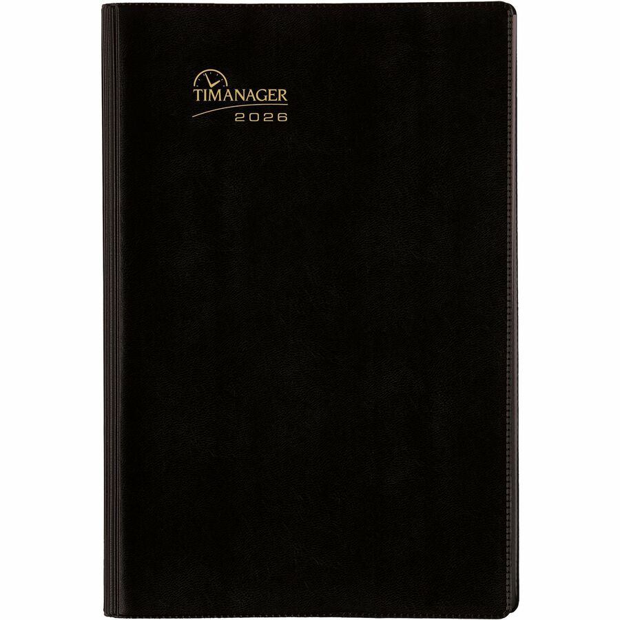 Blueline 2026 Timanager 13-Month Weekly/Monthly Planner - December to December - 9-1/16" x 5-7/8" - Black - English C591081