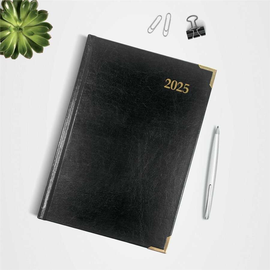 Brownline Executive Weekly Planner, 8-1/4" x 5-1/2" , Trilingual, Black