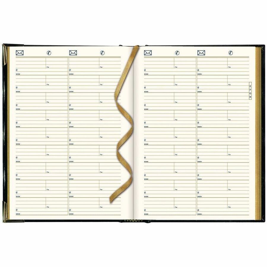 Brownline Executive Daily Planner, 10-7/8" x 7-5/8" , Trilingual, Black