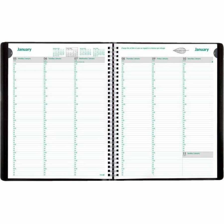 Brownline® EcoLogix® Weekly Diary 11x8-1/2" English Black