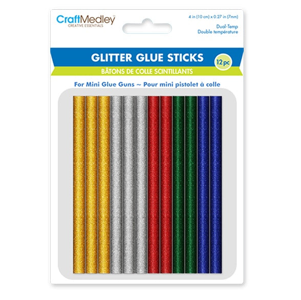 Glitter Glue Sticks 12/pk 5-Colours