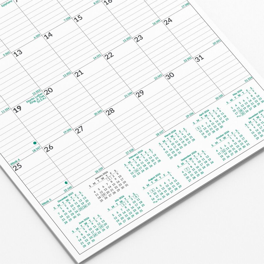 Brownline 2026 EcoLogix 12-Month Monthly Wall Calendar - January to December - 12" x 17" - English