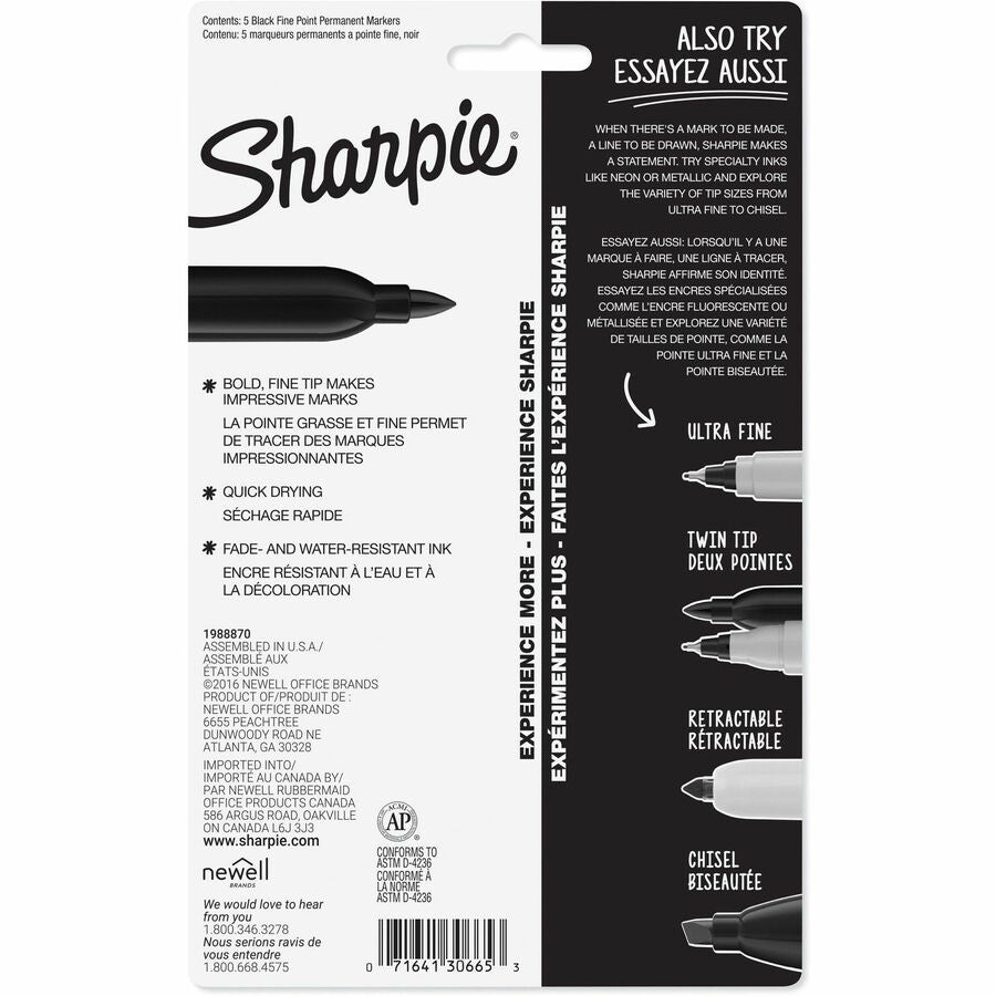 Sharpie Fine Point Permanent Marker - 5-Pack