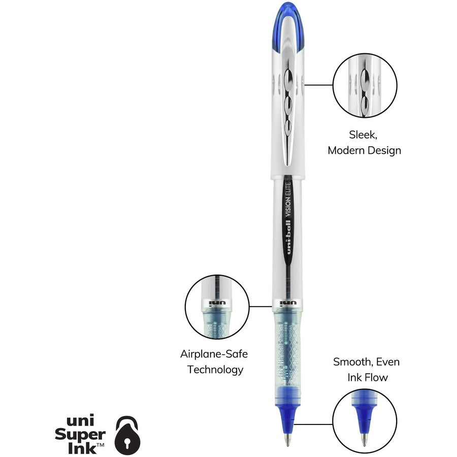 Uniball Vision Elite Rollerball Pen w/ Cap - 0.8mm Blue 69024