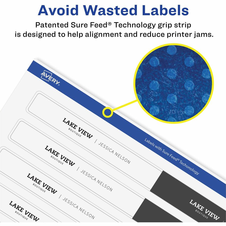 Avery® Durable White Wraparound Labels 9-3/4" x 1-1/4" , Permanent Adhesive, for Laser and Inkjet Printers