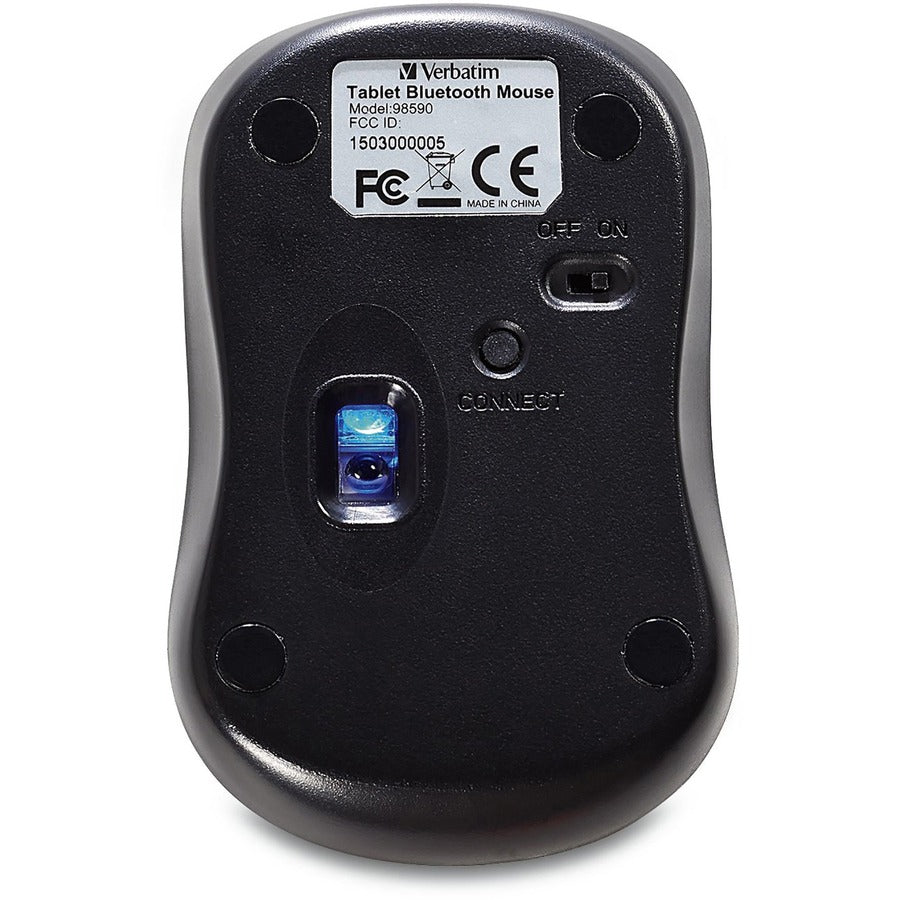 Verbatim Bluetooth Wireless Tablet Multi-Trac Blue LED Mouse - Graphite