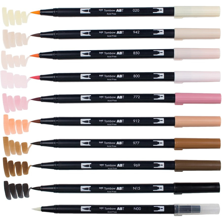 Tombow Dual Brush Art Pen 10-piece Set - Portrait Colours