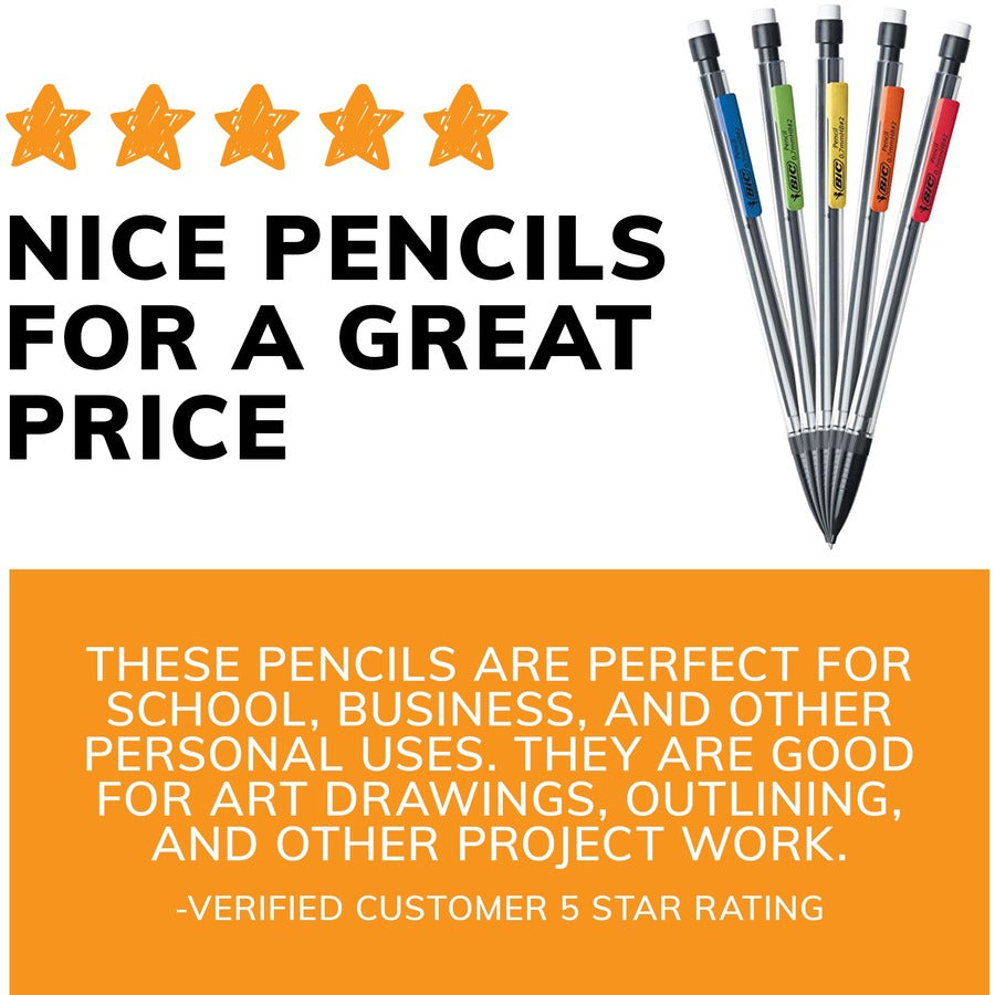 BIC Extra-Smooth Mechanical Pencil, Medium Point (0.7mm), Perfect For The Classroom & Test Time, 12-Count