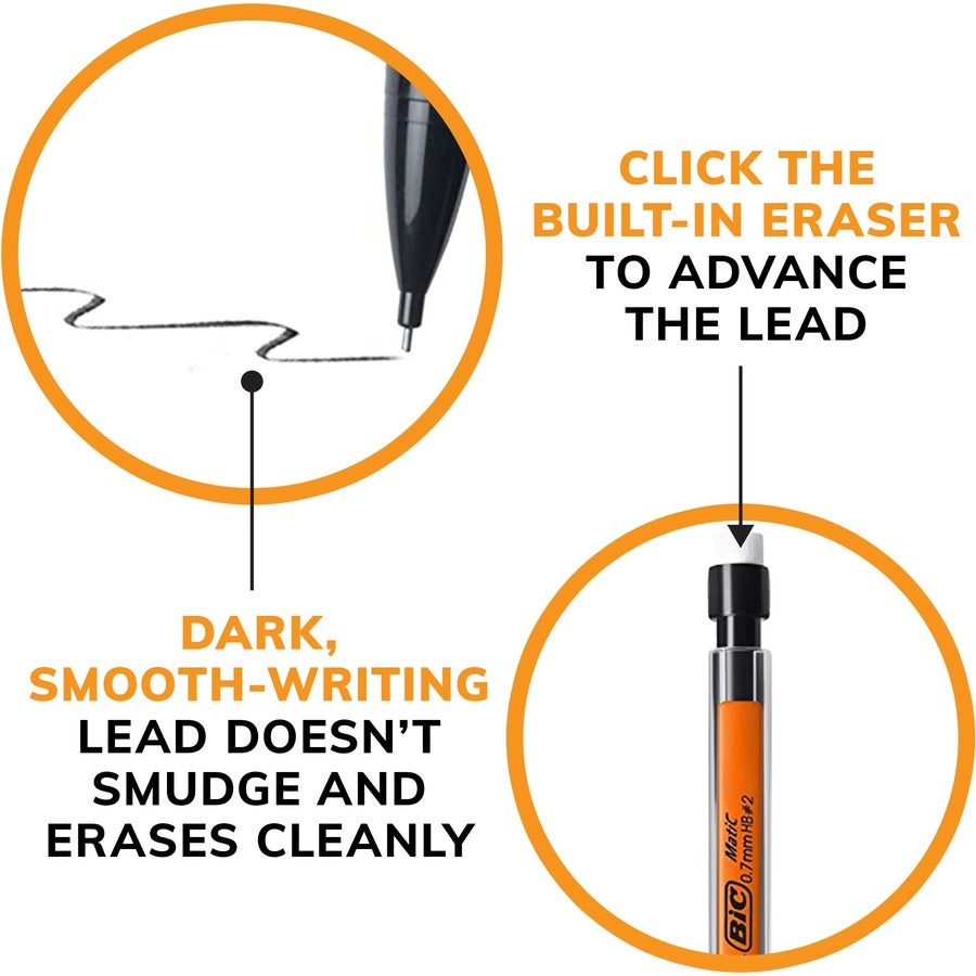 BIC Extra-Smooth Mechanical Pencil, Medium Point (0.7mm), Perfect For The Classroom & Test Time, 12-Count