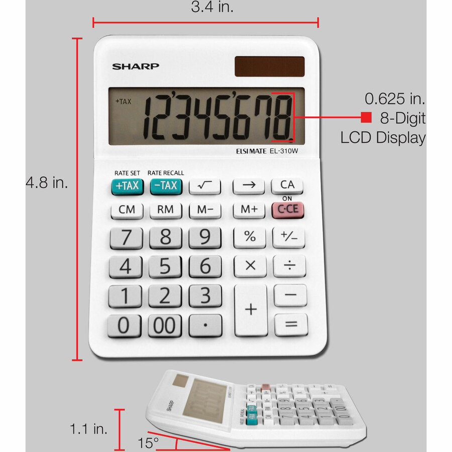 Sharp Calculators EL-310WB 8-Digit Professional Mini-Desktop Calculator