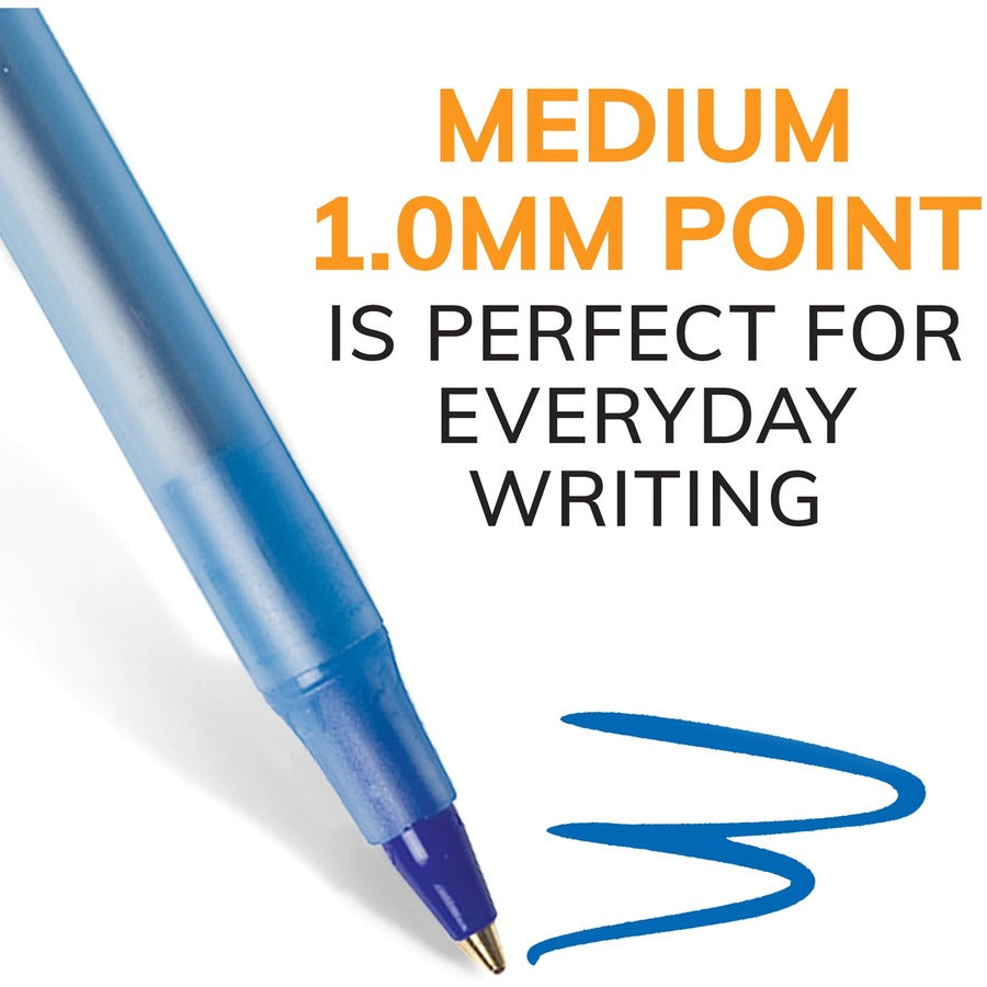 BIC Round Stic Extra Life Blue Ballpoint Pens, Medium Point (1.0mm), 60-Count Pack of Bulk Pens, Flexible Round Barrel for Writing Comfort, No. 1 Selling Ballpoint Pens