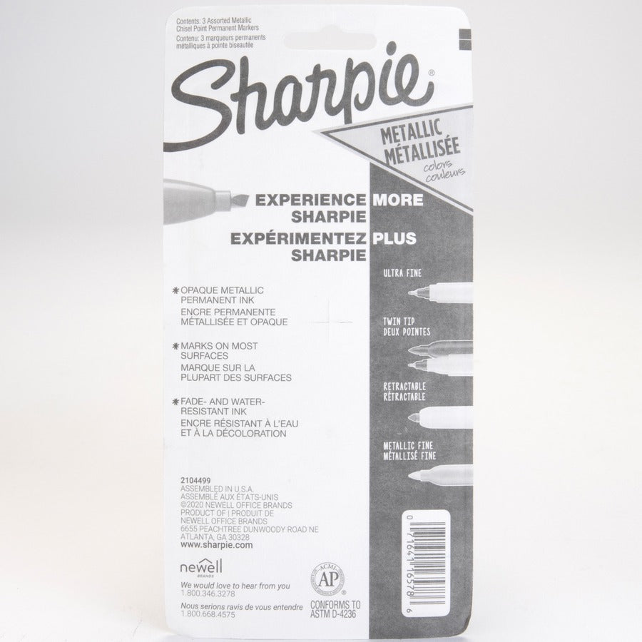 Sharpie Metallic Ink Chisel Tip Permanent Markers Standard
