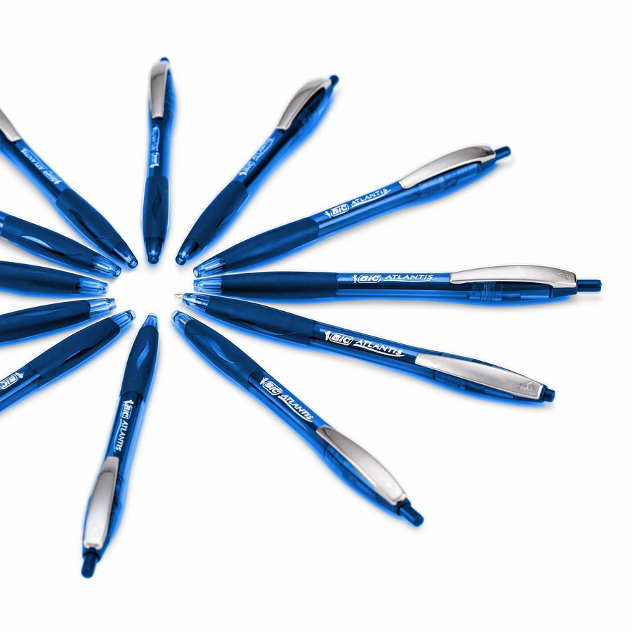 BIC Glide Blue Retractable Ballpoint Pens, Medium Point (1.0 mm), 12-Count Pack, Ultra Smooth Writing Blue Pens