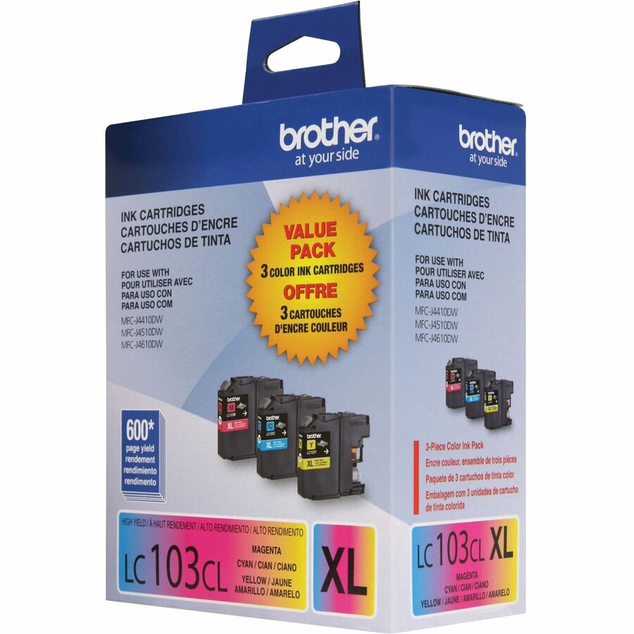 Brother Innobella LC1033PKS Original High Yield Inkjet Ink Cartridge - Tri-pack - Cyan, Magenta, Yellow - 3 / Pack