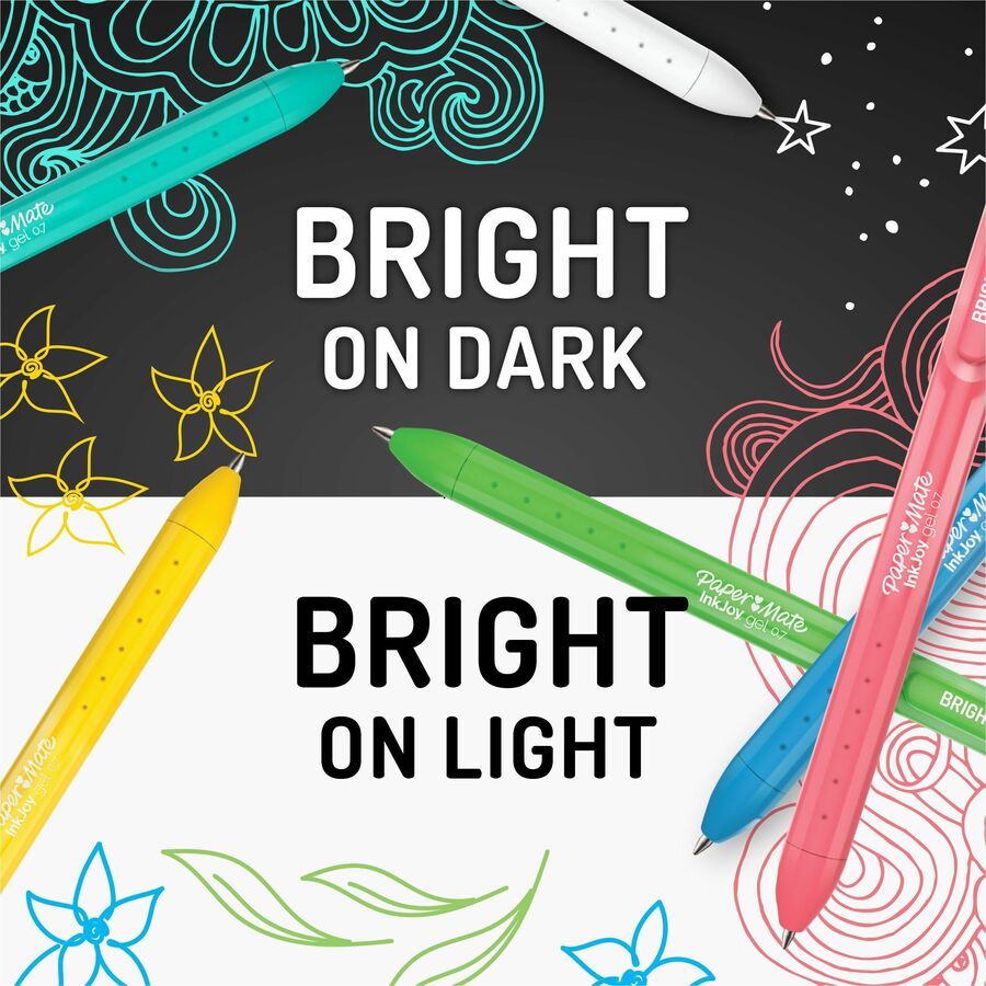 Paper Mate Inkjoy Gel Bright! Pens, Medium Point (0.7mm) - 3-Pack
