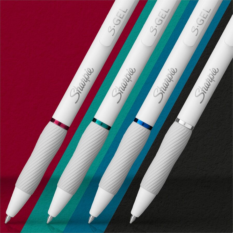 Sharpie S-Gel, White Fashion Barrel, Medium Point (0.7mm) Standard