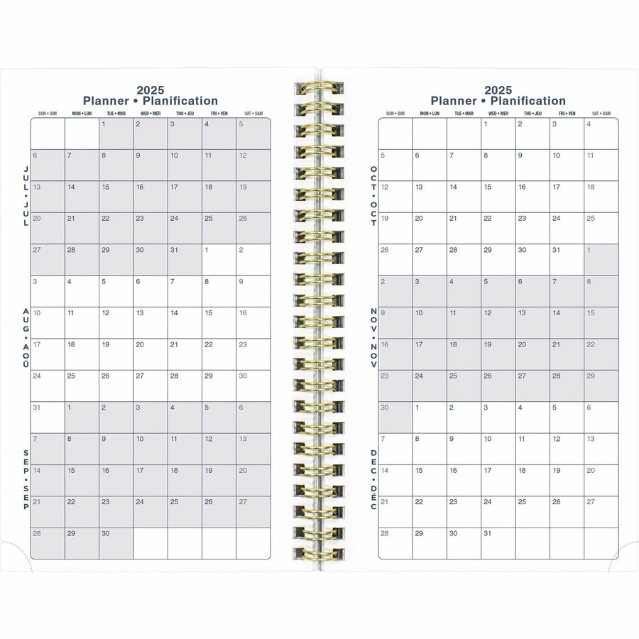 Blueline 2025-2026 Under The Sea 13-Month Weekly/Monthly Academic Planner - July to July - 8" x 5" - Waves - Bilingual
