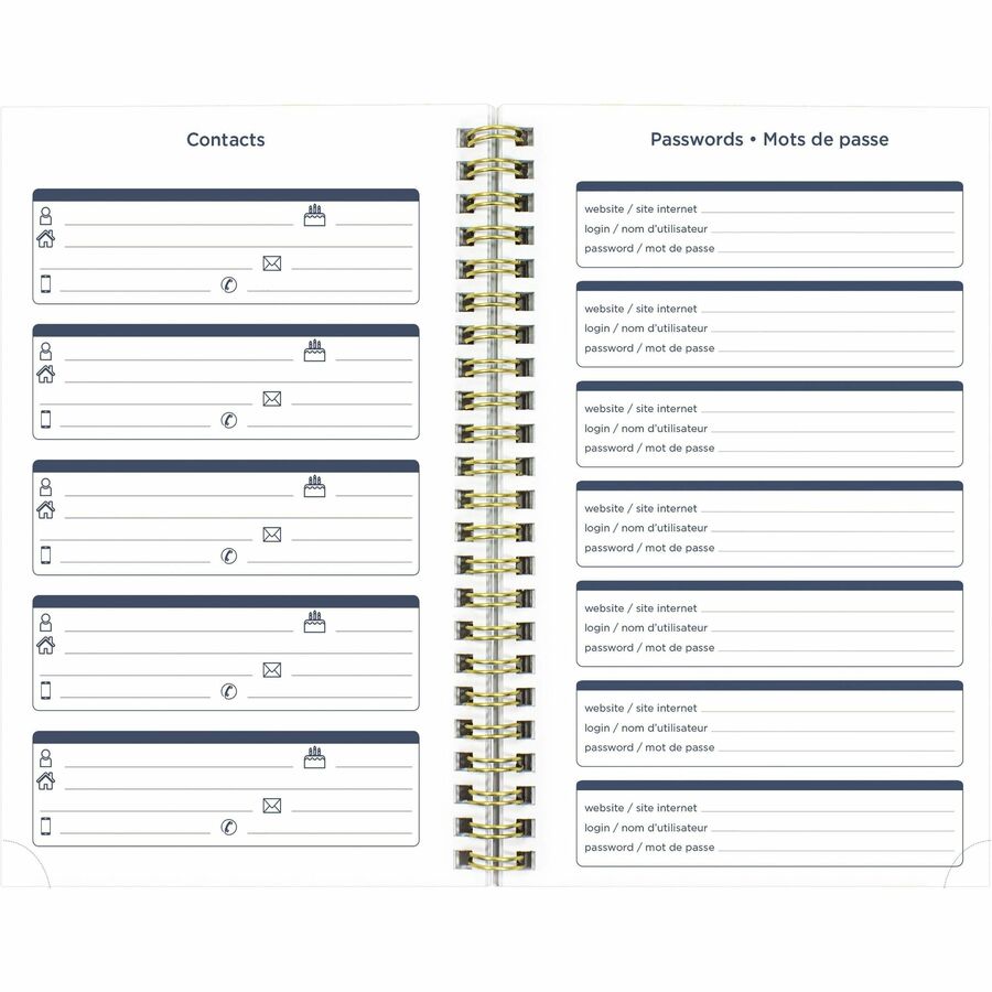 Blueline 2025-2026 Under The Sea 13-Month Weekly/Monthly Academic Planner - July to July - 8" x 5" - Waves - Bilingual