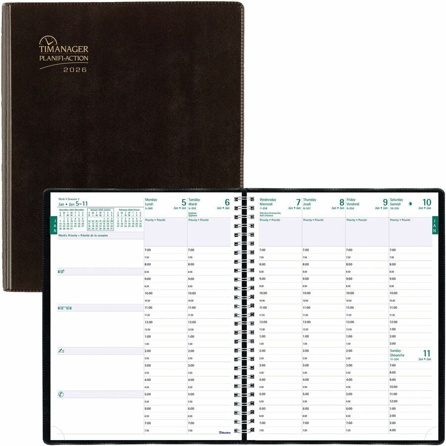 Planner weekly timanager black 2026 CBBM2BLK