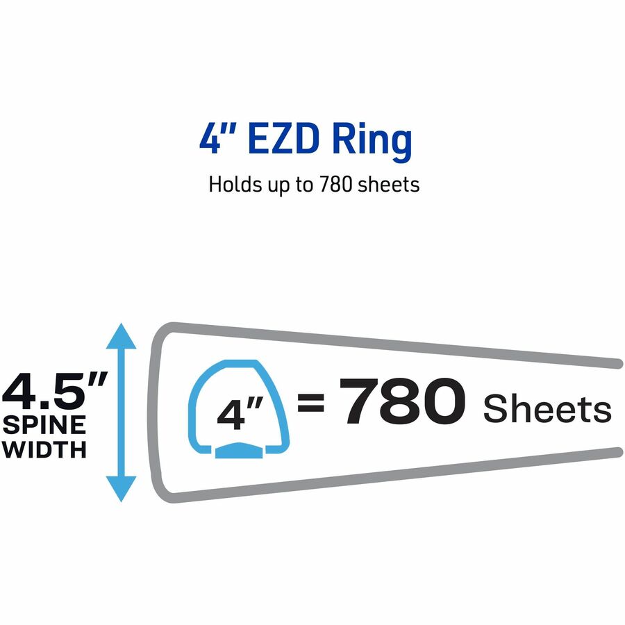 Avery® Heavy Duty View Binder 4" , One Touch Locking D Rings, Black