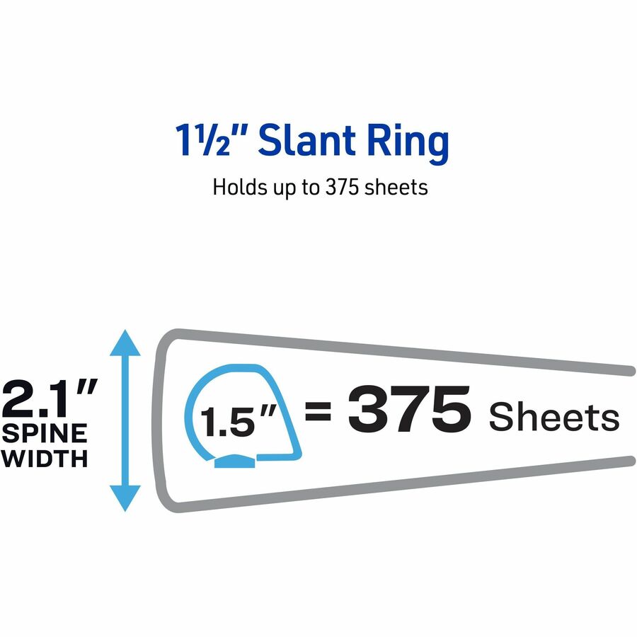 Avery® Heavy Duty View Binder 1-1/2" , One Touch Locking D Rings, White
