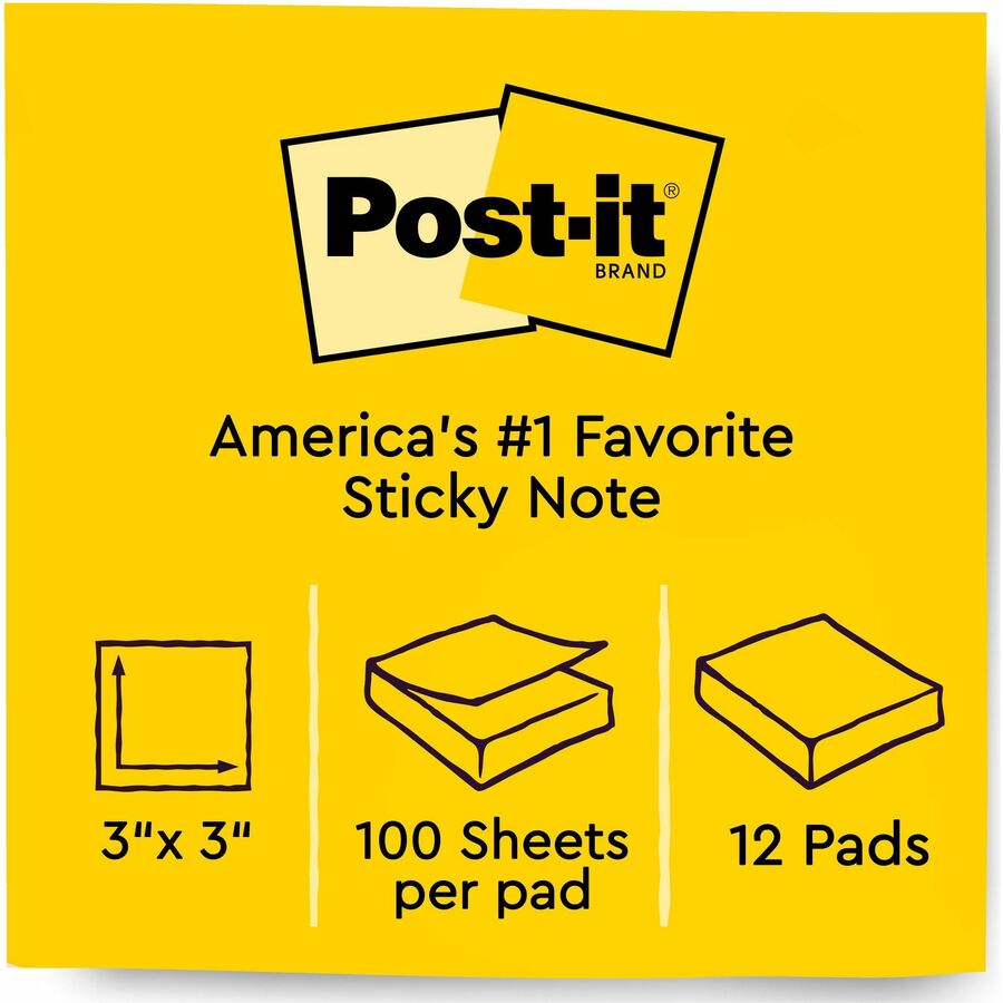 Post-it® Notes Original Notepads Singles MMM654