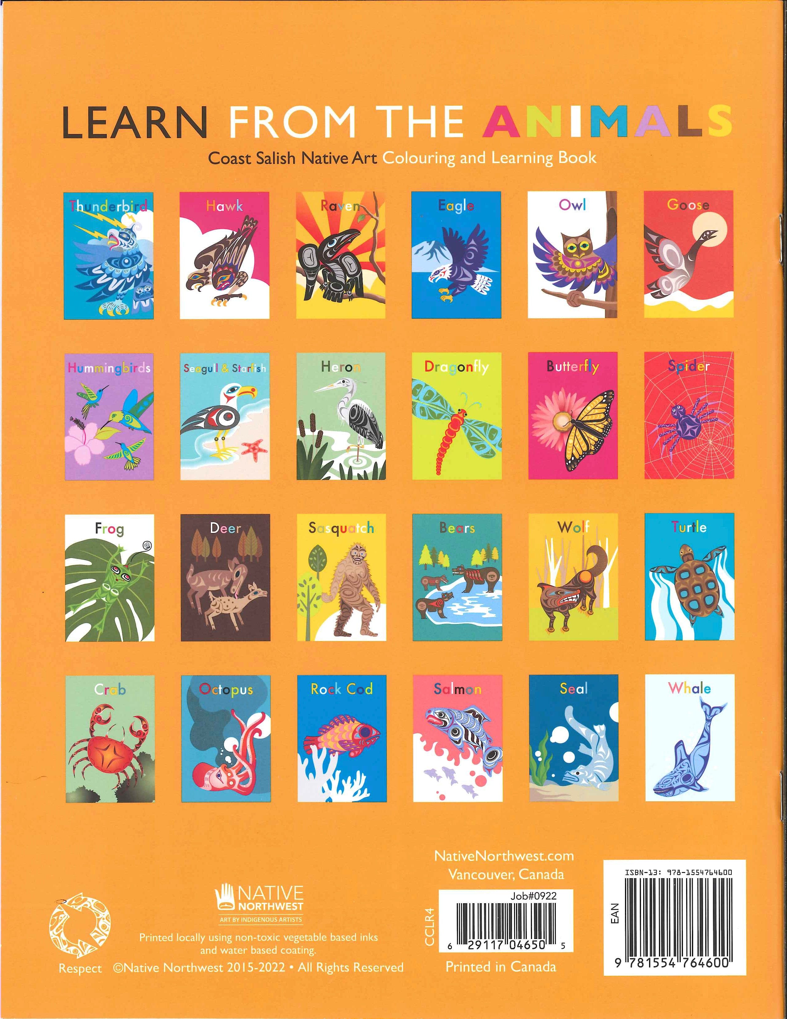 Learn From The Animals of The Salish Sea - Colouring & Learning Book