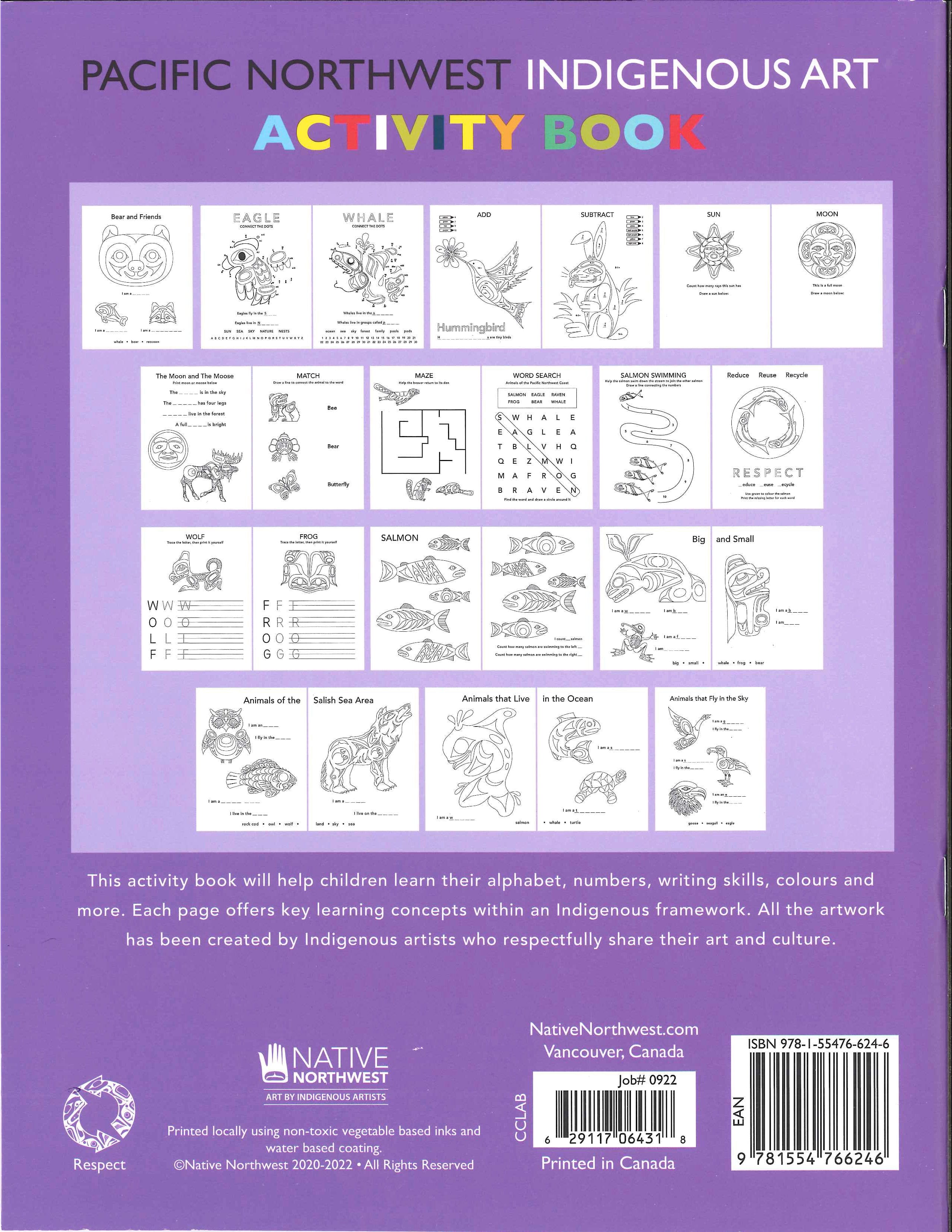 Pacific Northwest Indigenous Art Activity Book