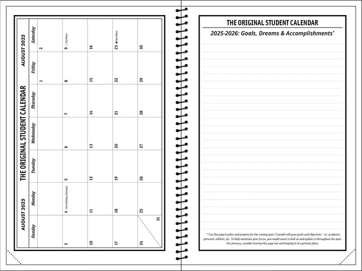 Planner Academic Original Student Calendar Polestar 2025/26