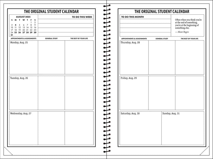 Planner Academic Original Student Calendar Polestar 2025/26