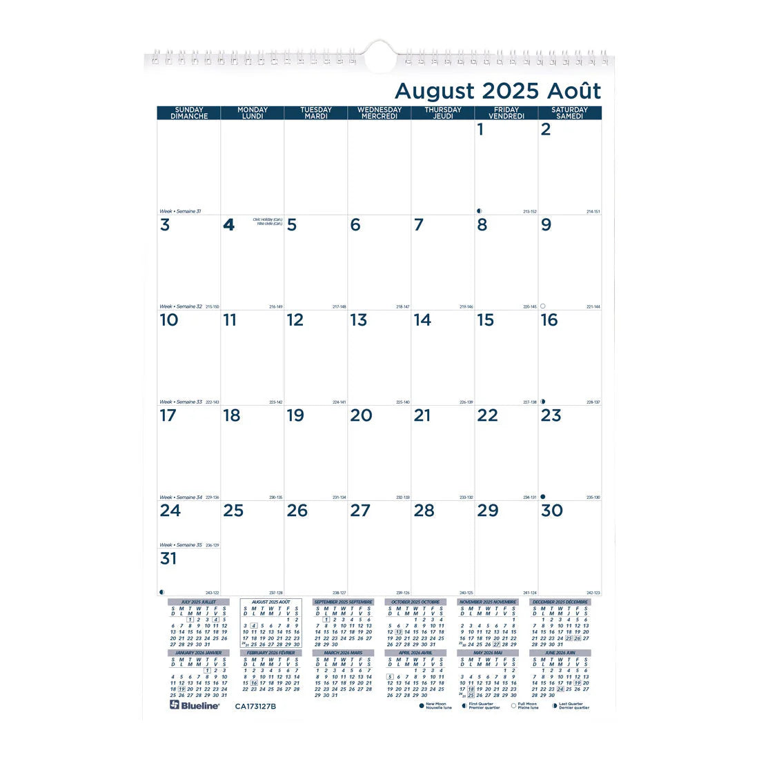 Academic Wall Calendar 12 x 17