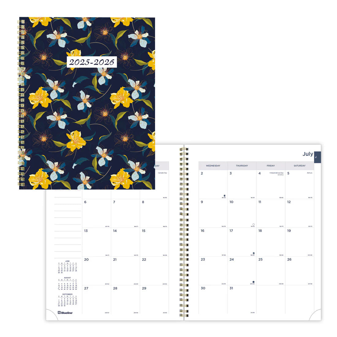 Planner Academic Monthly 11 X 8 1/2 Blossom Navy 2025/26