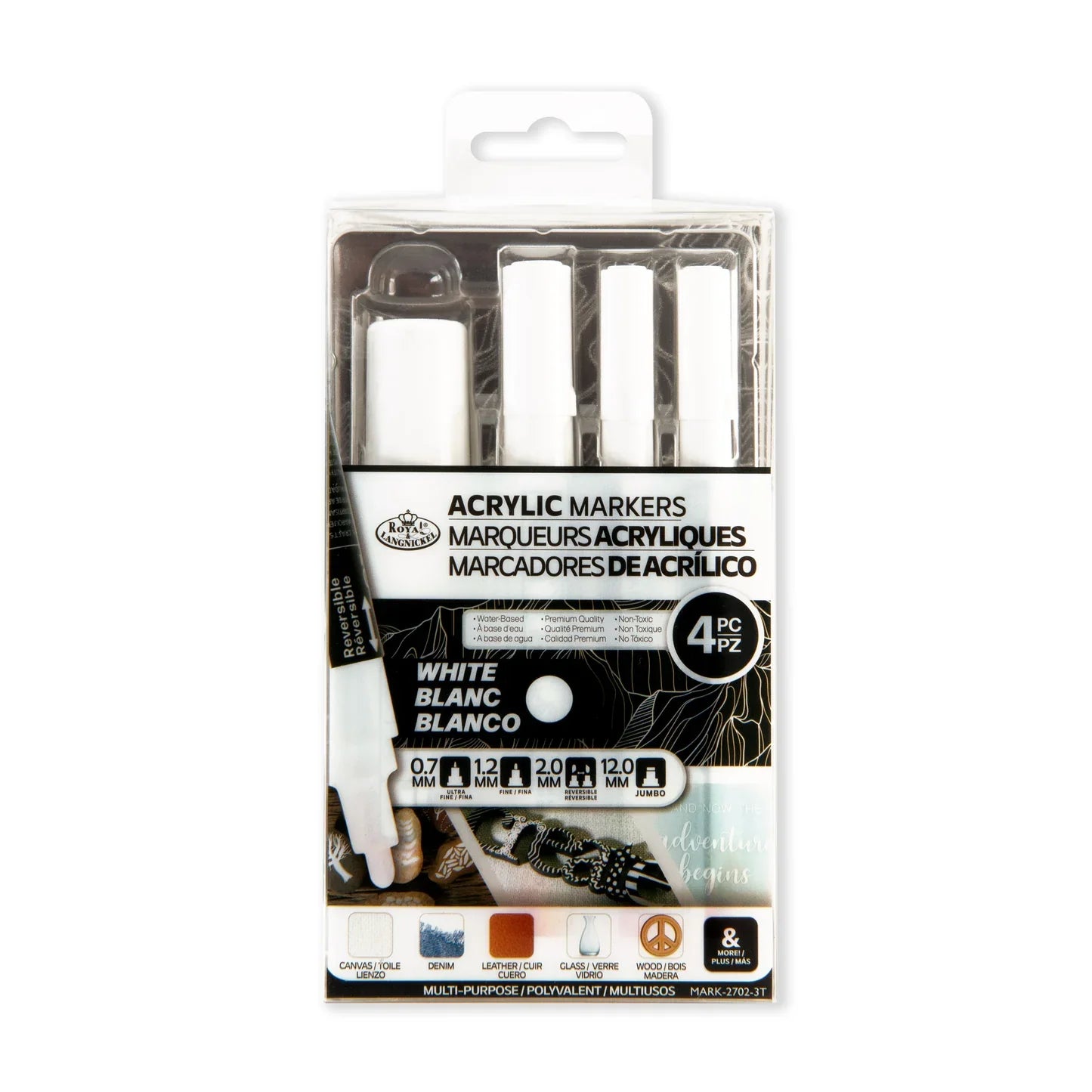 Acrylic Marker 4pc Assorted Size Sets