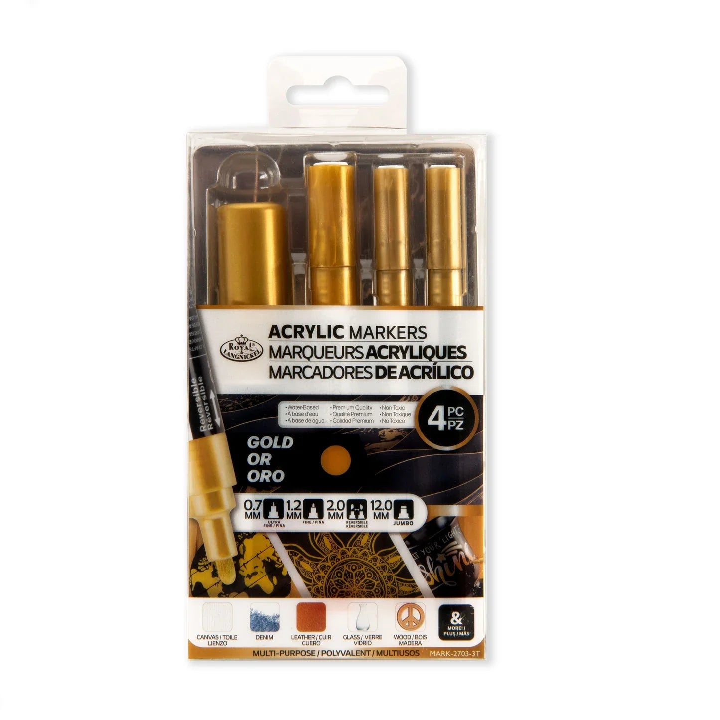 Acrylic Marker 4pc Assorted Size Sets