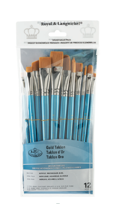 Value Brush Sets - Gold Medium Firm