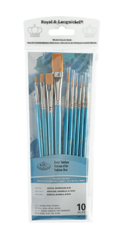 Value Brush Sets - Gold Medium Firm