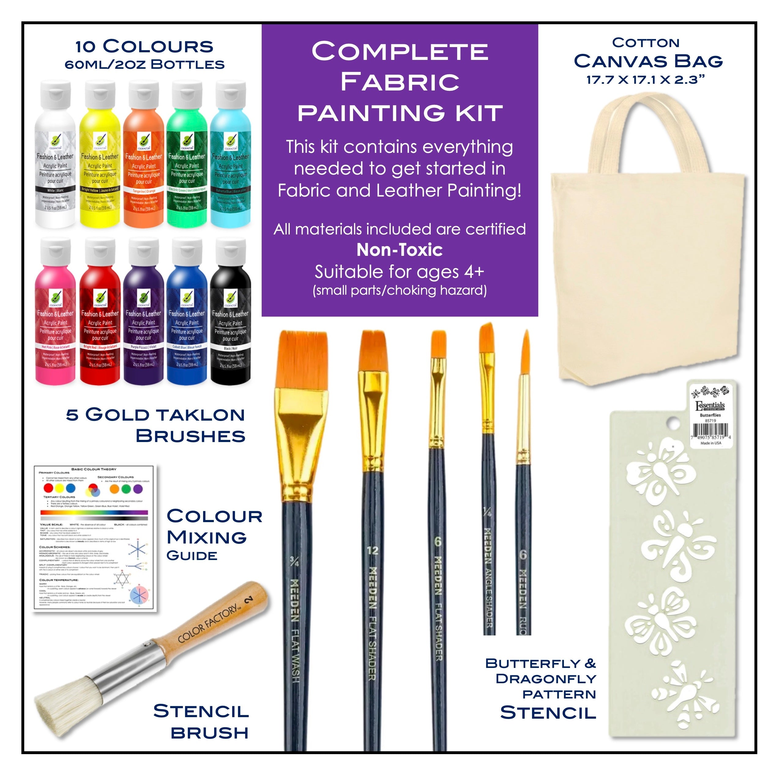 Fabric Painting 18-Piece Set