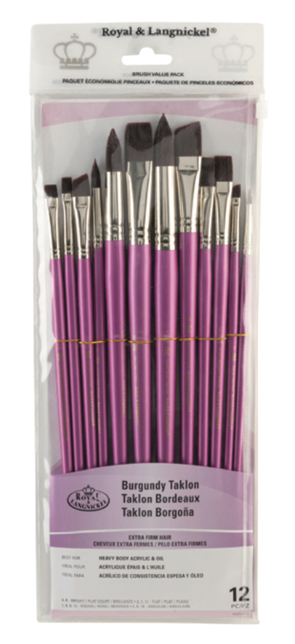 Value Brush Sets - Burgundy Extra Firm