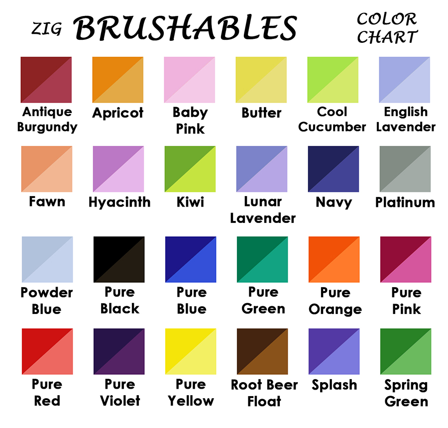 Zig Brushables markers, complete set of 24