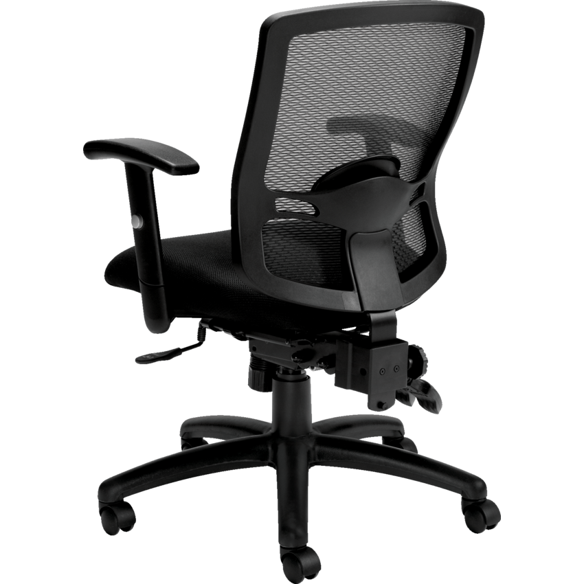 Chaise de travail inclinable multiple Regalia d'Offices To Go – Maille noire, dossier mi-hauteur