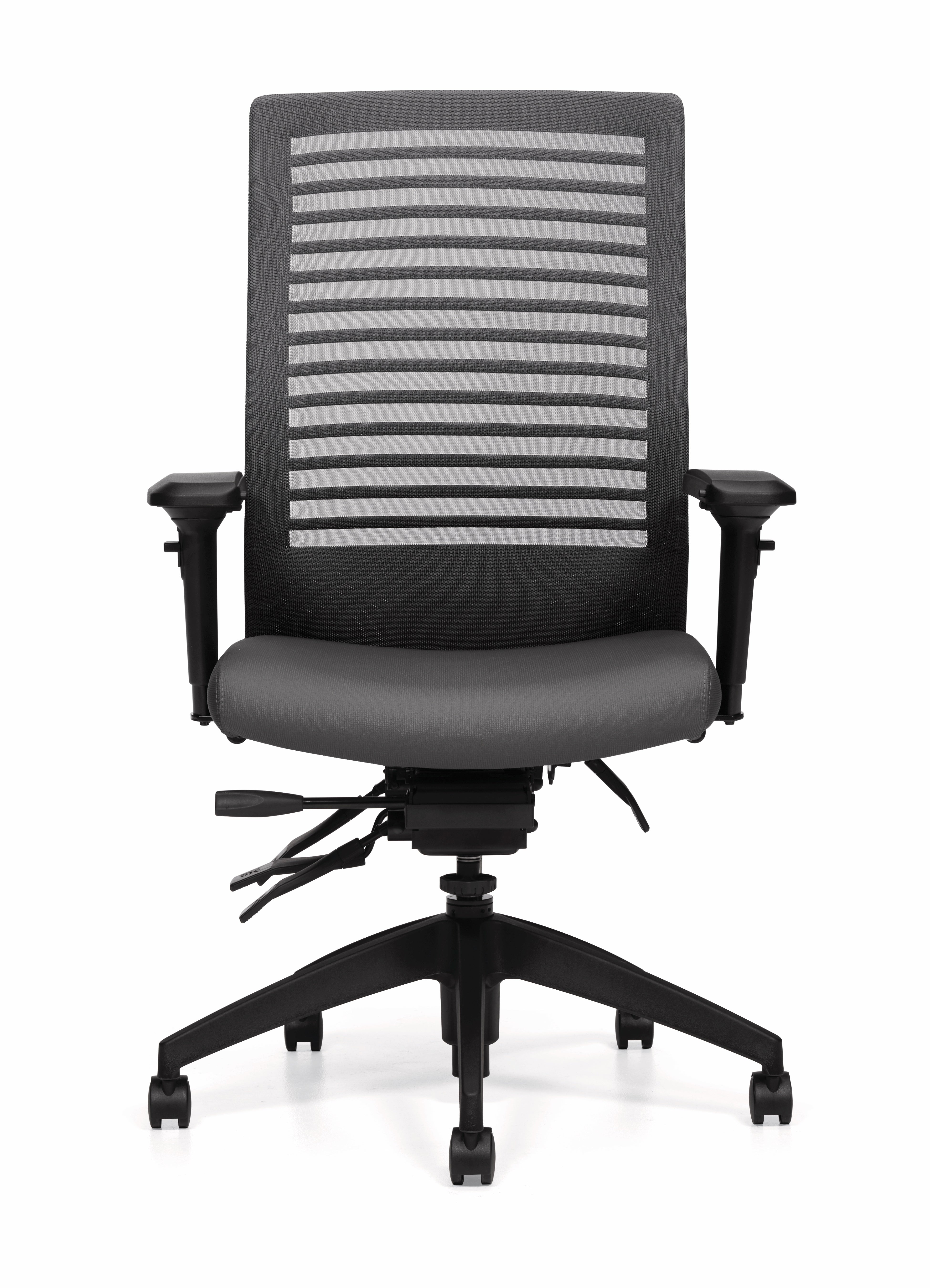 Basics Elora Multi-Tilt High Back Chair – Grand Fabric, Mesh Back, Ergonomic